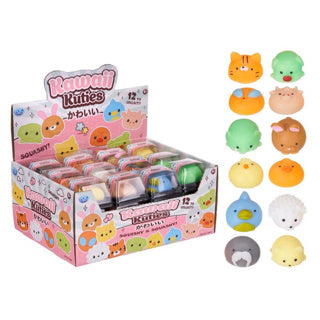 Kawaii cuties squishy mochi animaux 12 asst | 36 pièces