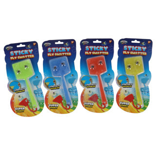 Incroyable tapette à mouches collante + 2 mouches assorties | 12 pièces