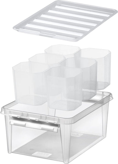 Smartstore - boîte de rangement classic 15 14 litres avec 6 séparateurs - polypropylène - transparent