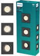 Philips LED Spot encastrable Philips Peridot - raccord gu10 - noir - carré - spot directionnel - pack de 3