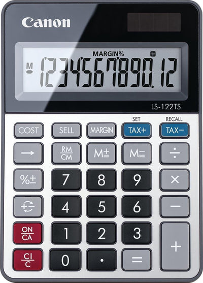 Calculatrice de bureau électronique Canon pour les services financiers ls 122ts double argent