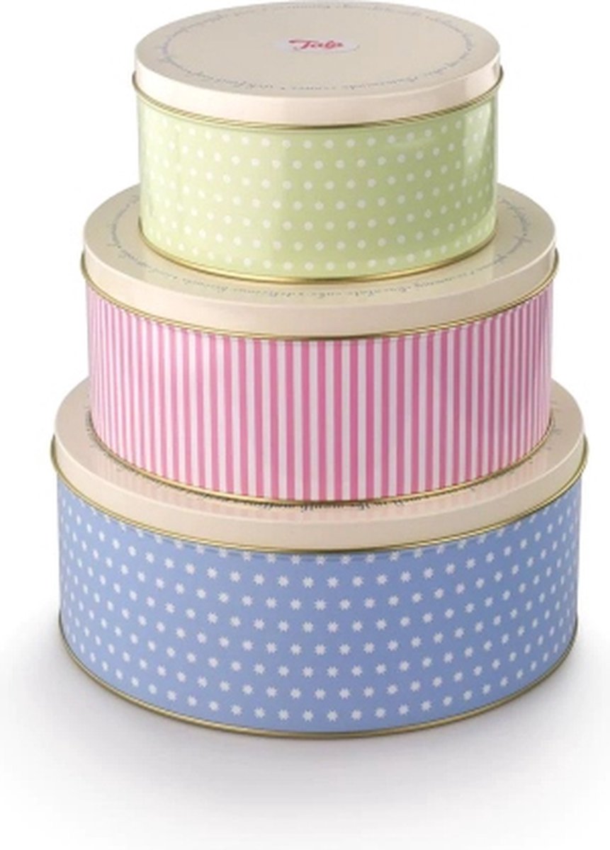 Tala originals - set de boîtes à biscuits - 3 boîtes à biscuits hermétiques - pastel - pour biscuits, tartes - empilables durables - avec couvercle de fermeture