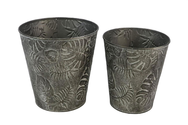 HBx pot de fleurs naturel vivant floresta zinc lot de 2