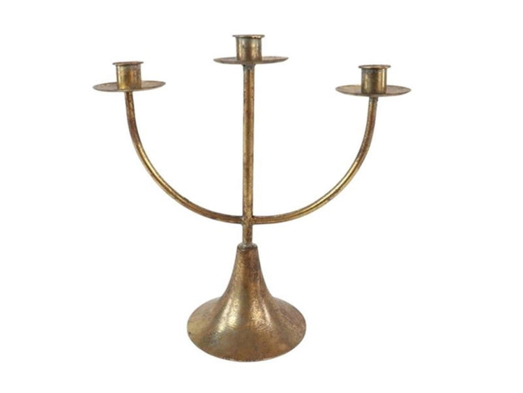 Hbx natural living chandelier 3 bras métal doré 30x13x30cm