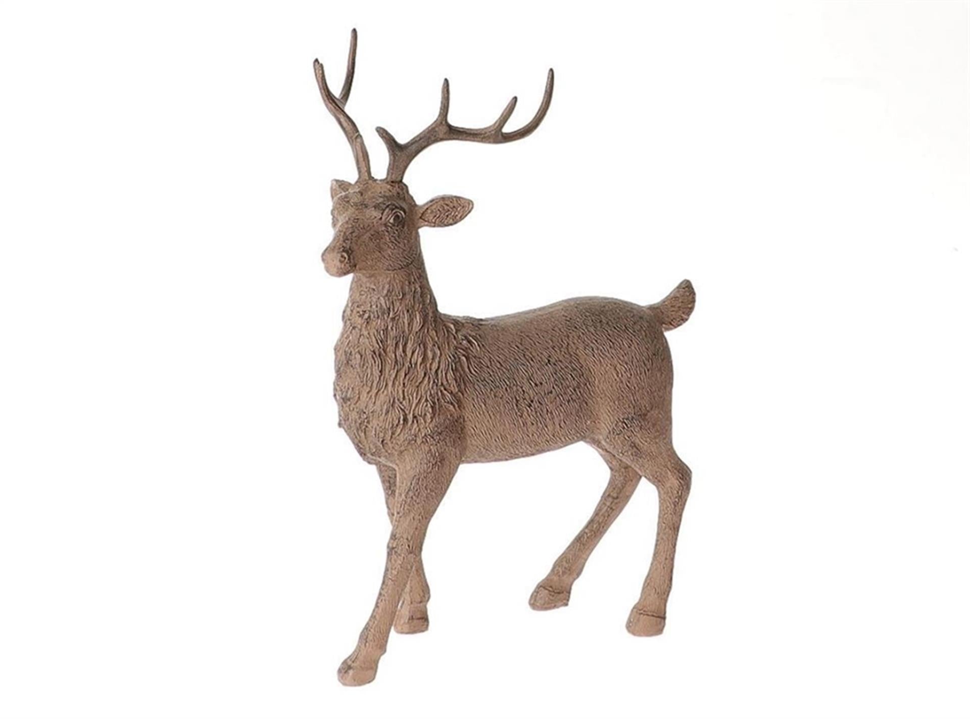 Hbx statue vivante naturelle renne 14x9x20cm marron poly