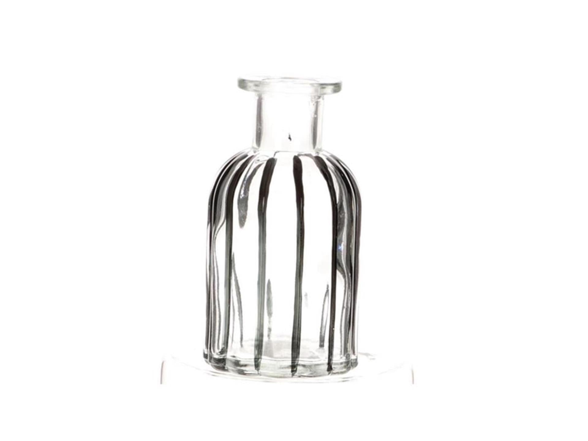 HBx vase bouteille natural living verre h10cm noir-transparent