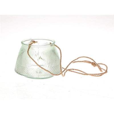 Hbx natural living lanterne suspendue lignes ø11xh15cm vert