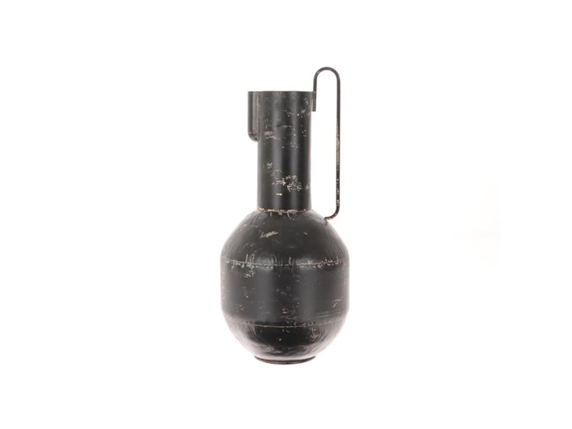 Hbx natural living vase métal avec poignée ø23xh50cm antique