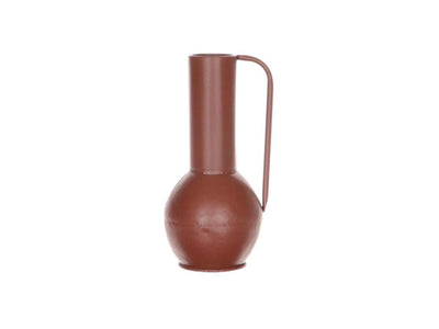 Hbx vase vivant naturel métal 13,5x12xh25,5cm marron rouge