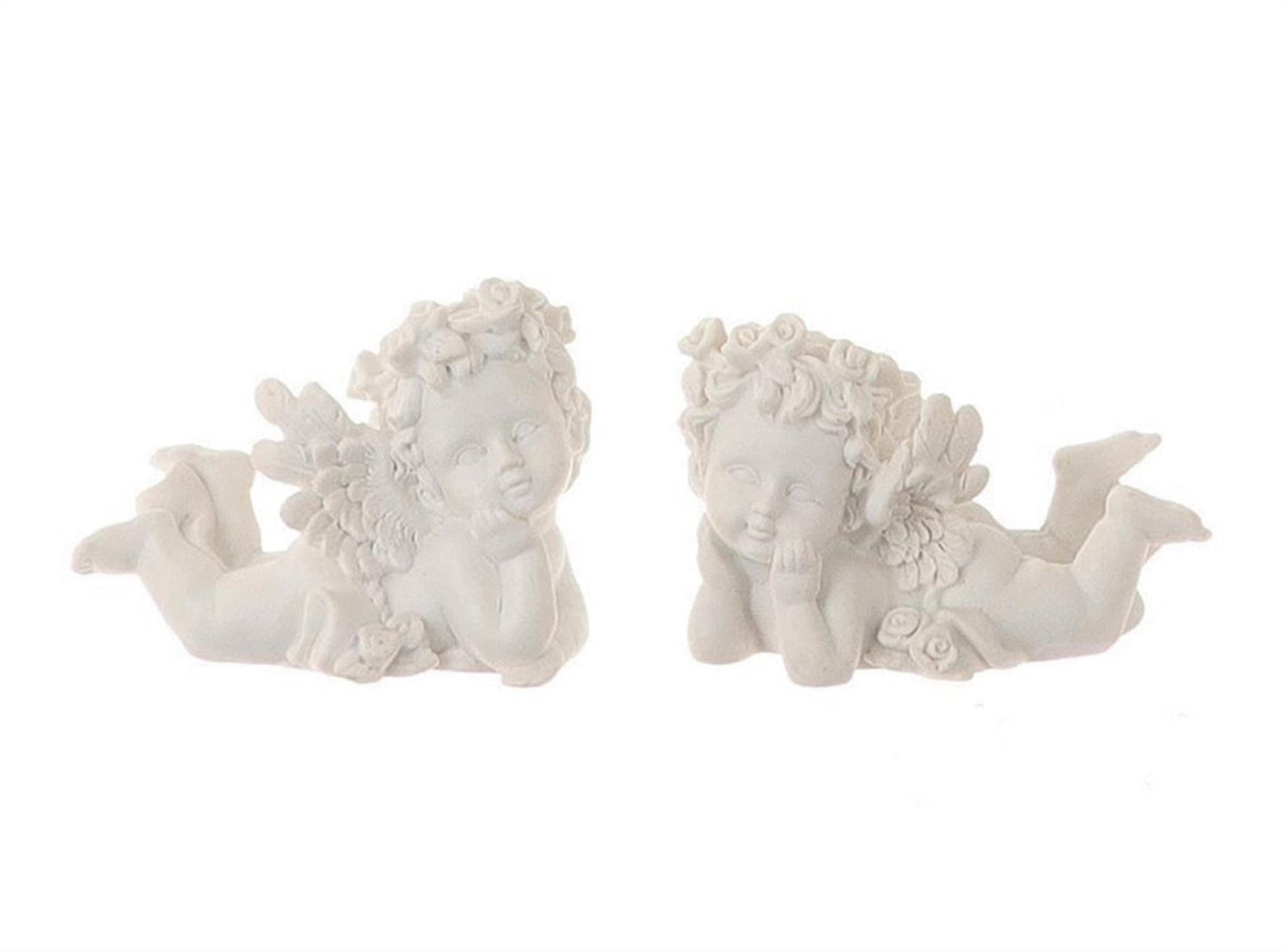 Hbx natural living déco ange 7x4x5,5cm blanc