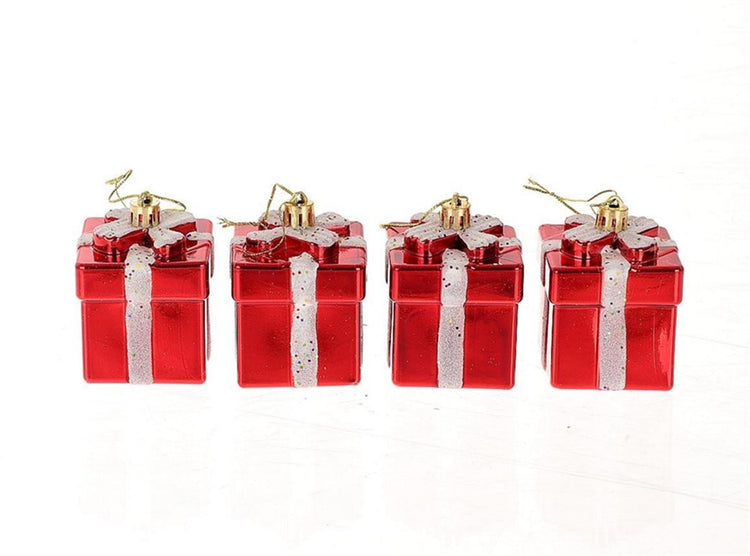 HBx natural living décoration suspendue coffret cadeau de 4 pièces rouge