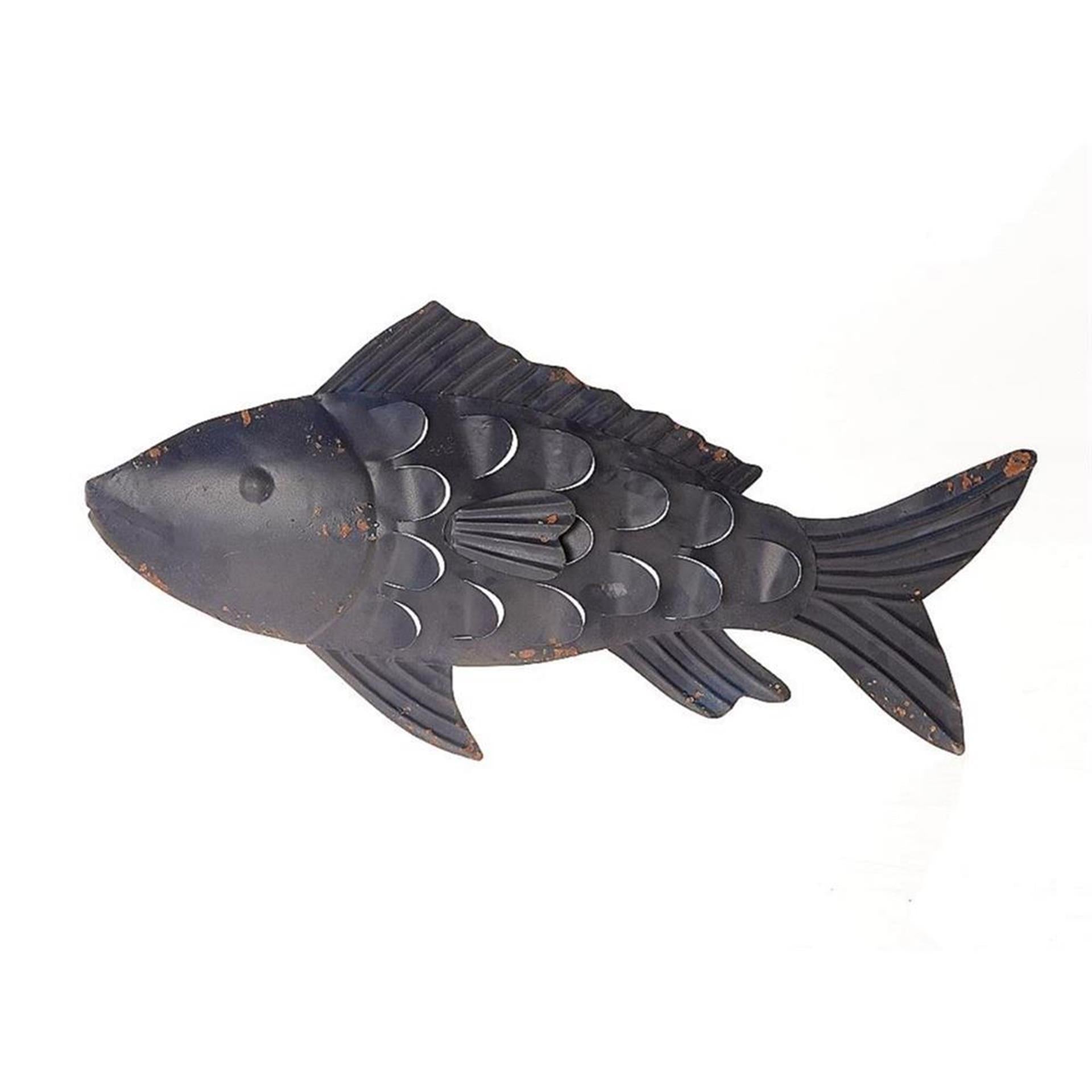 Hbx décoration murale vivante naturelle poisson atlantique 71x5xh34cm bleu