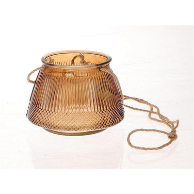 Lanterne suspendue Hbx natural living ø15xh10,5cm marron
