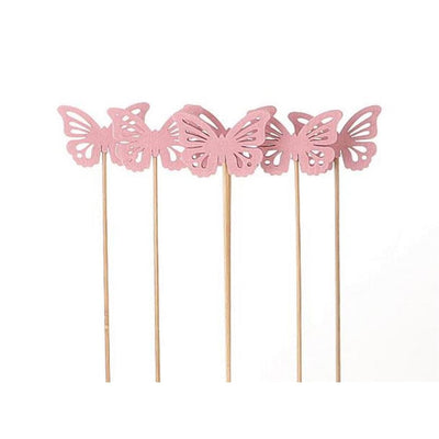 HBx bouchon de plante vivante naturelle papillon 6 pièces 50cm rose