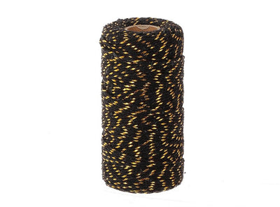 HBx corde vivante naturelle coton sur bobine 100m or noir