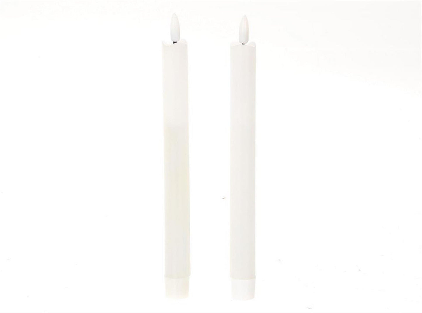 HBX natural living bougie de dîner flamme LED 24,5cm blanc