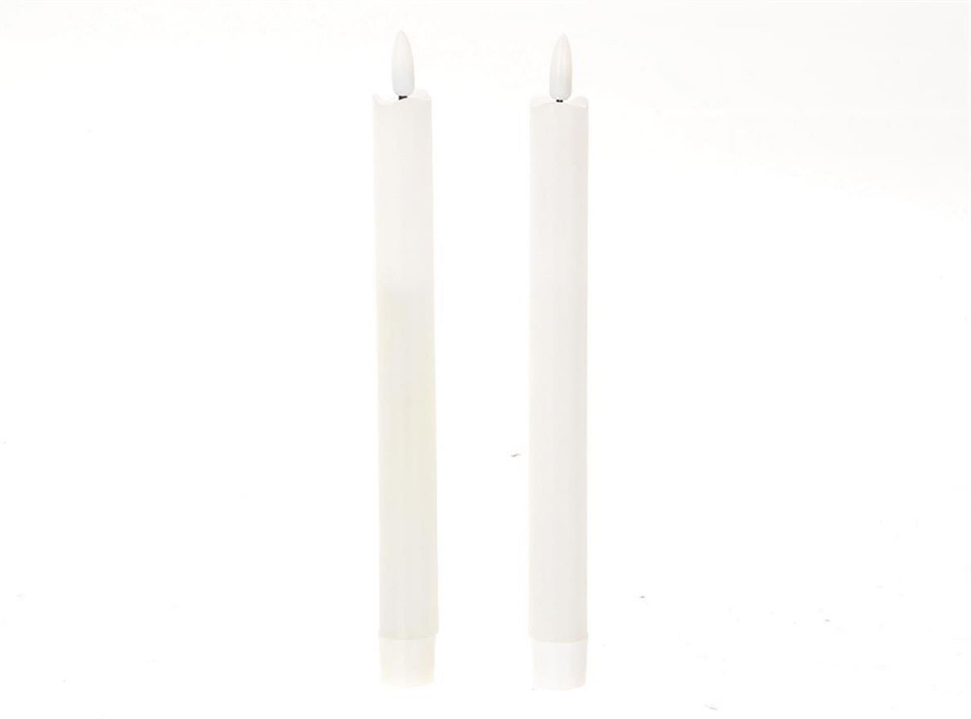 HBX natural living bougie de dîner flamme LED 24,5cm blanc