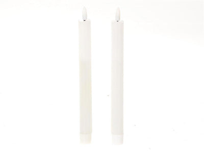 HBX natural living bougie de dîner flamme LED 24,5cm blanc