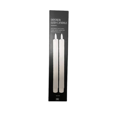 HBX natural living bougie de dîner flamme LED 24,5cm blanc