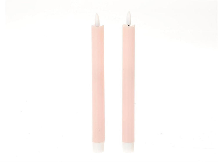 HBx natural living bougie de dîner flamme LED 24,5cm rose