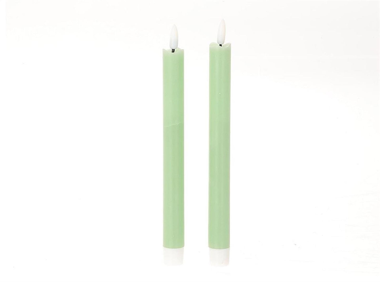 HBx natural living bougie de dîner flamme LED 24,5cm vert