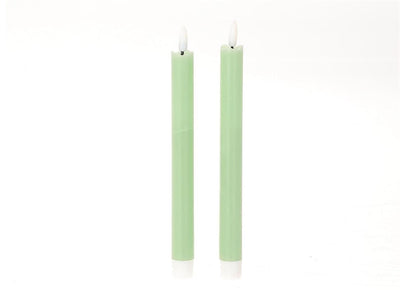 HBx natural living bougie de dîner flamme LED 24,5cm vert