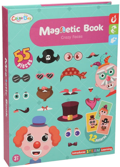 Livre de rangement magnétique - visages fous, 55 pcs.