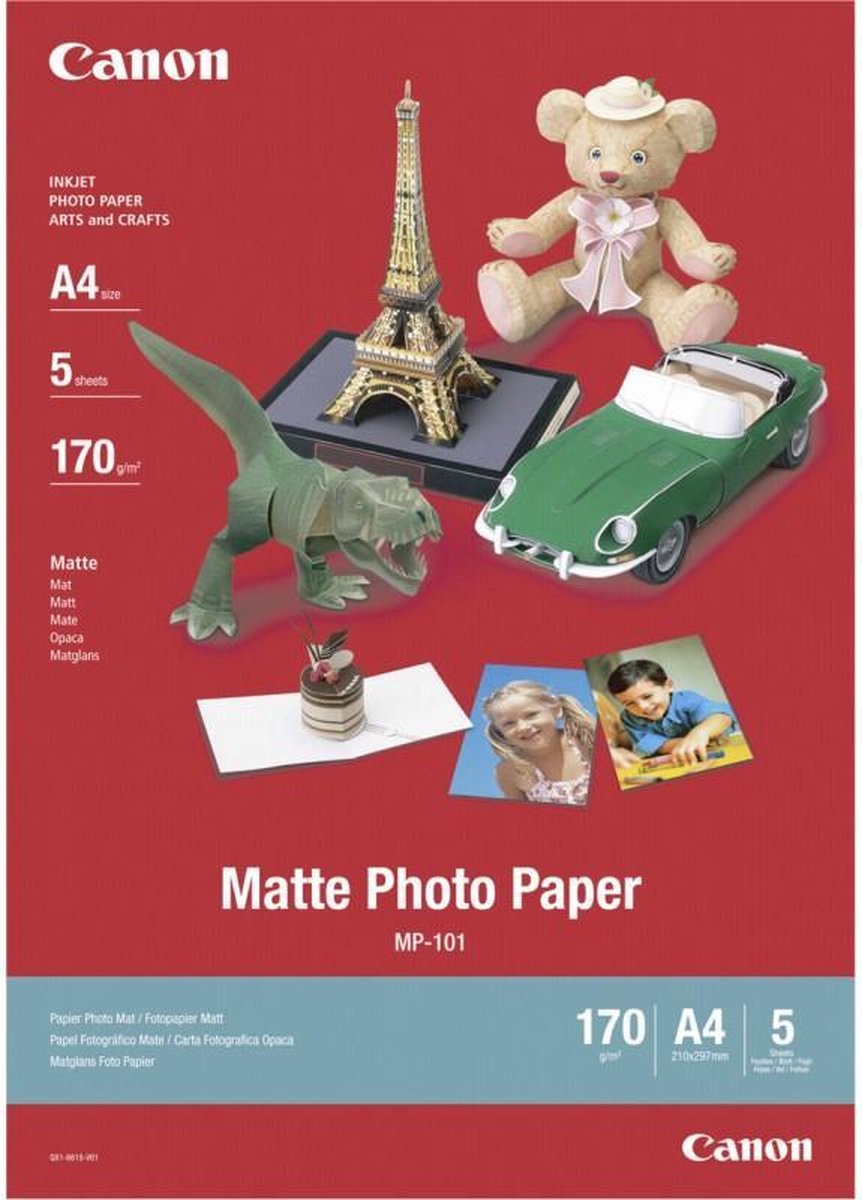 Canon - papier photo mat - papier photo - a4 - 5 feuilles