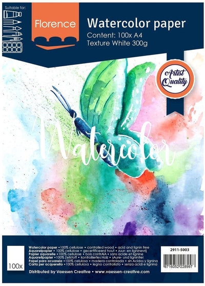 Papier aquarelle Florence vaessen florence - a4 - 300g - 100 feuilles
