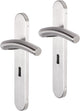 Poignée de porte Impresso - conway - pour l'intérieur - ovale - bouclier de porte avec trou de serrure - acier inoxydable - 2 pièces