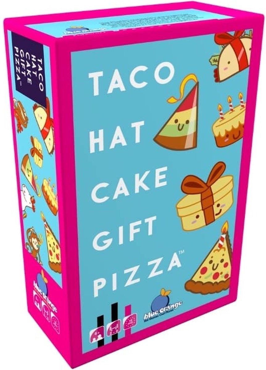 Geronimo jeux bleu orange jeu de cartes taco chapeau gâteau cadeau pizza