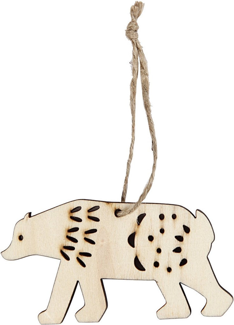 Ornement Creativ company, ours polaire, h : 4,5 cm, p : 0,5 cm, l : 7,5 cm, 4 pièces 1 boîte