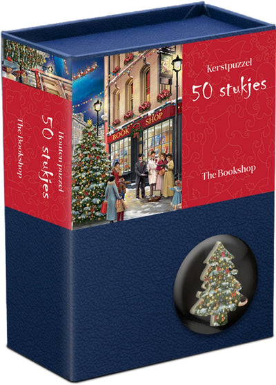 Puzzle de Noël en bois Tucker's fun factory - la librairie - 50 pièces 13,5×12cm (l×h) - puzzles