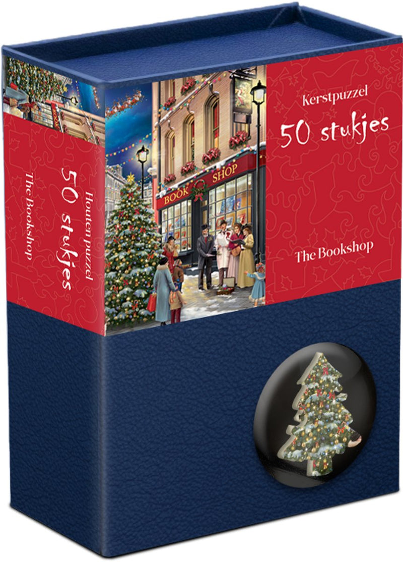 Puzzle de Noël en bois Tucker's fun factory - la librairie - 50 pièces 13,5×12cm (l×h) - puzzles