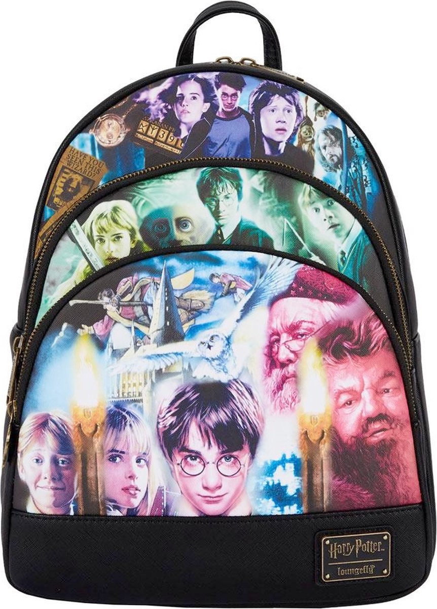 Loungefly Harry Potter - Sac à dos triple poche trilogie - multicolore