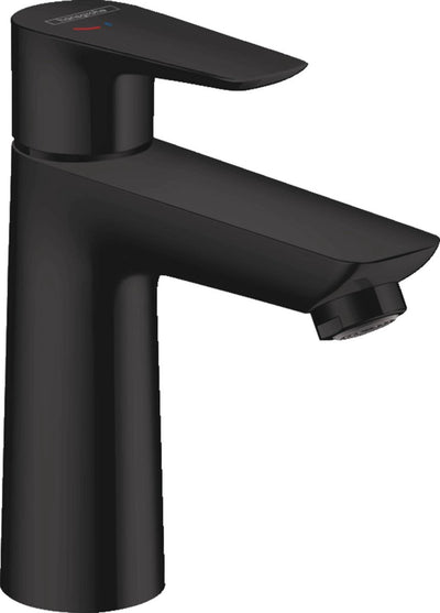 Hansgrohe talis e - mitigeur de lavabo - commande à levier unique - démarrage à froid, économie d'énergie - sans vidage - taille 110 mm - noir mat