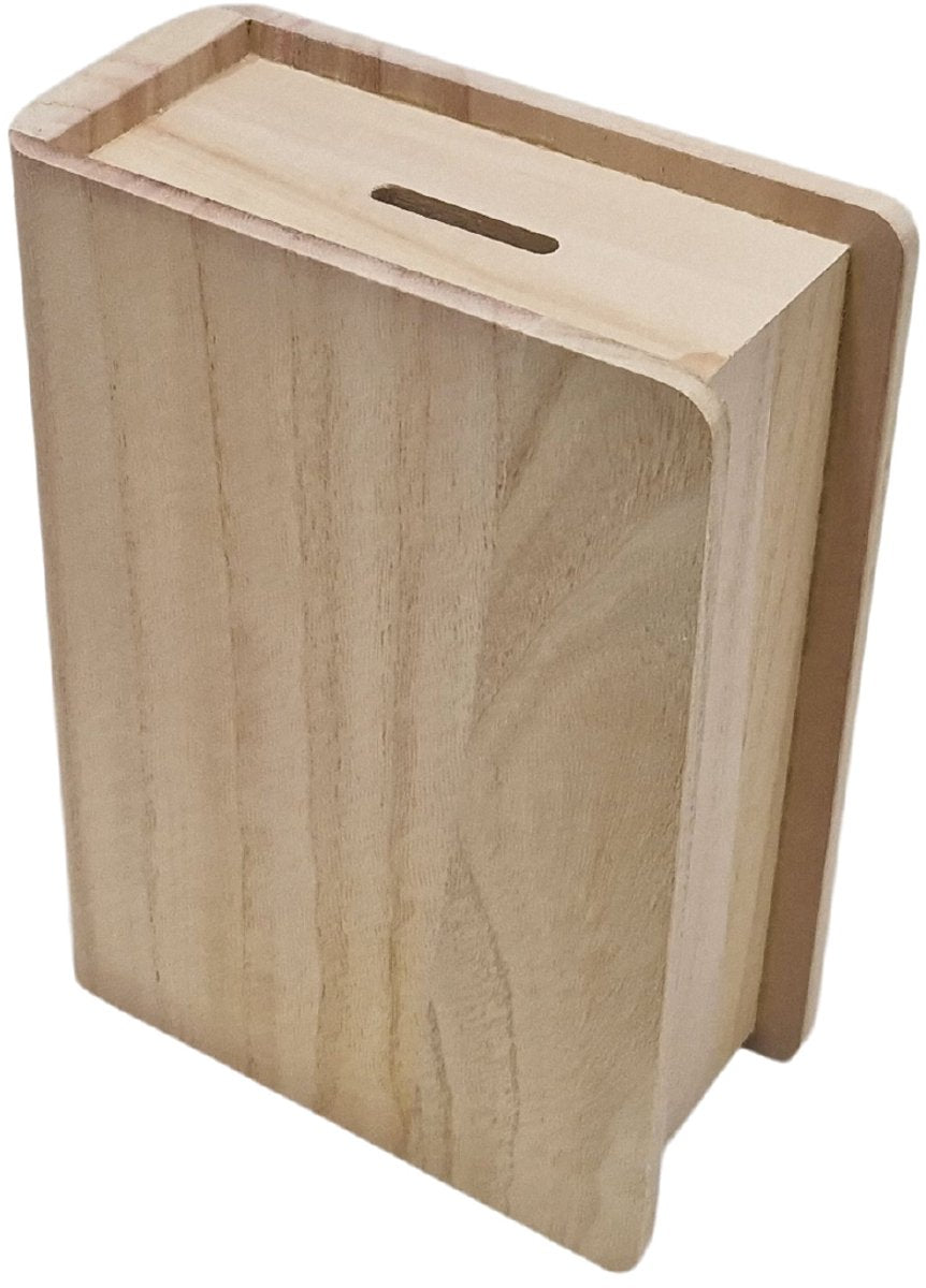Tirelire en bois Playwood en forme de livre paulownia