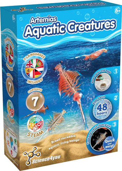 Science 4 you science4you créatures aquatiques artemias - cultivez vos propres triops - ensemble d'expérimentation - jouets éducatifs à partir de 6 ans