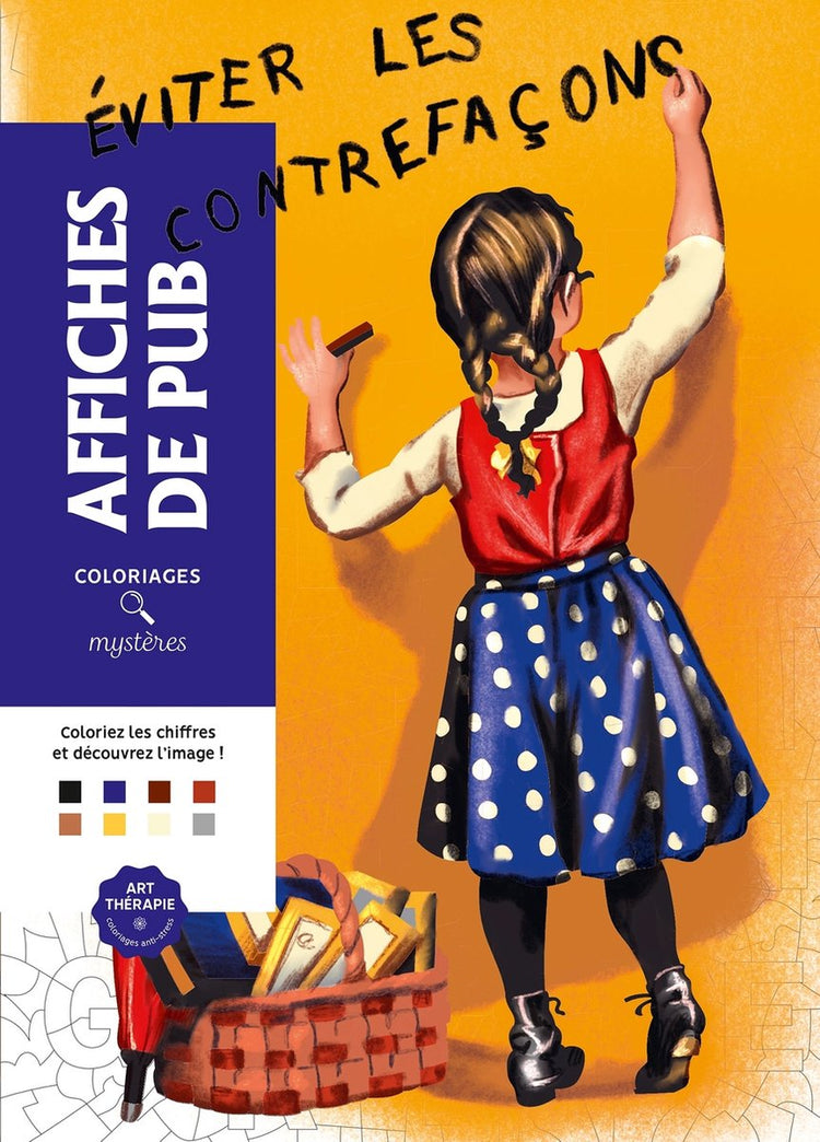 Hachette heros coloriages mystères affiches de pub - - livre de coloriage couleur par numéro pour adultes