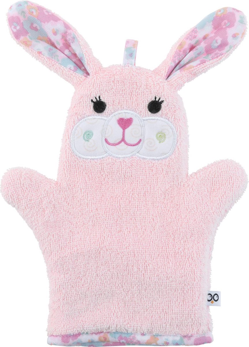 Gant de toilette Zoocchini - Béatrice le lapin rose