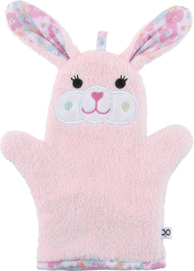 Gant de toilette Zoocchini - Béatrice le lapin rose