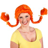 Perruque Boland avec tresses orange et nœud