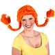 Perruque Boland avec tresses orange et nœud