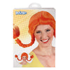 Perruque Boland avec tresses orange et nœud