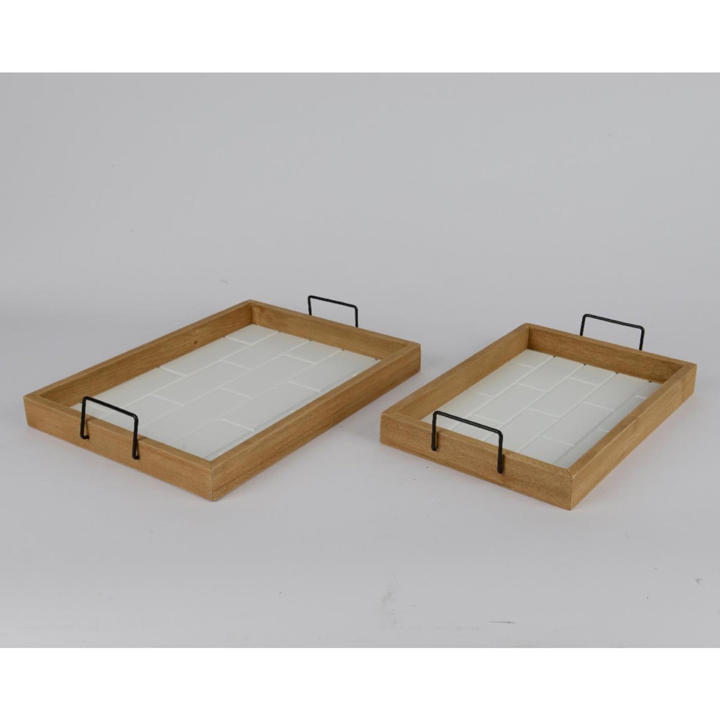 Set de plateaux Decoris 2 pièces en bois de paulownia