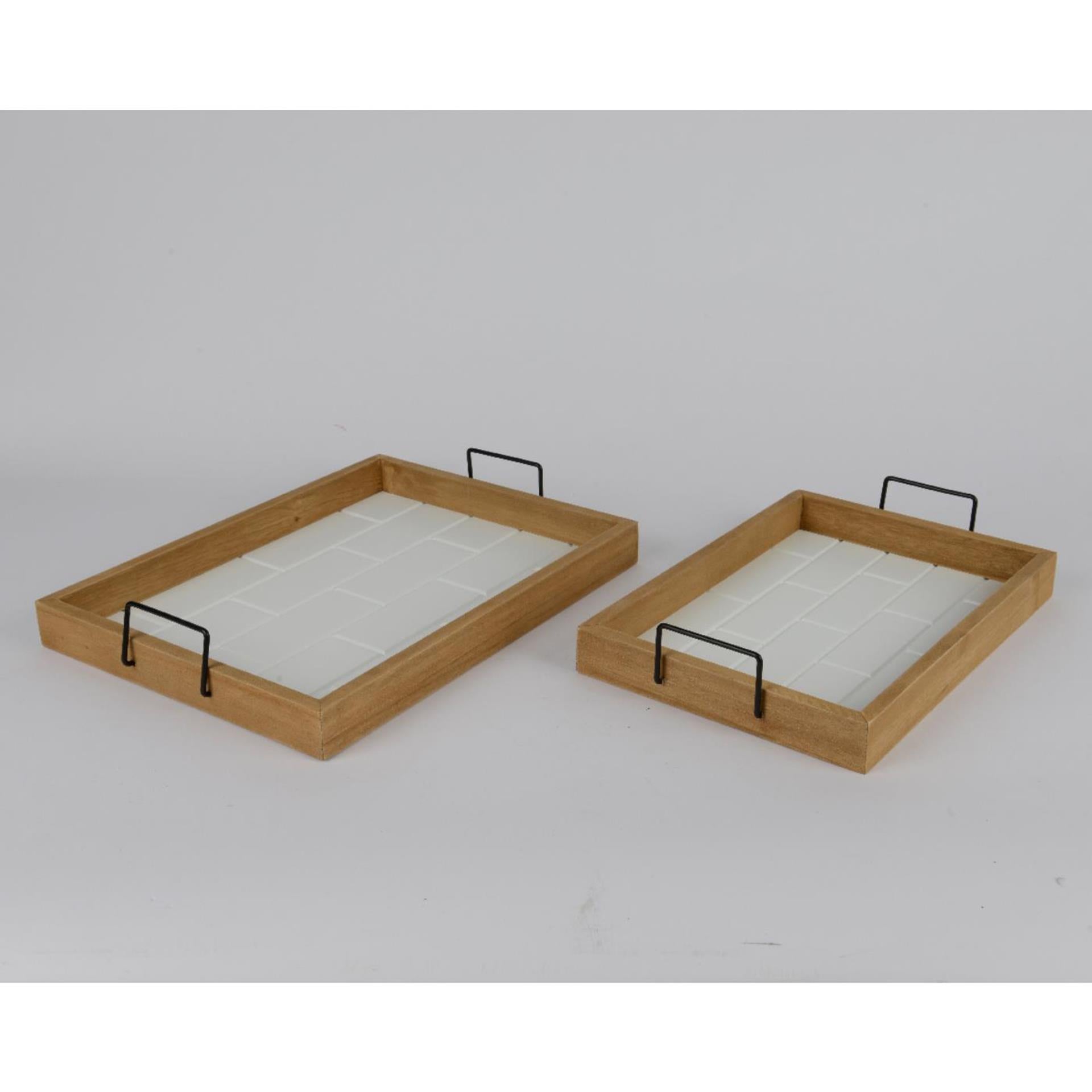 Set de plateaux Decoris 2 pièces en bois de paulownia