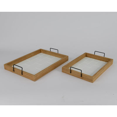 Set de plateaux Decoris 2 pièces en bois de paulownia