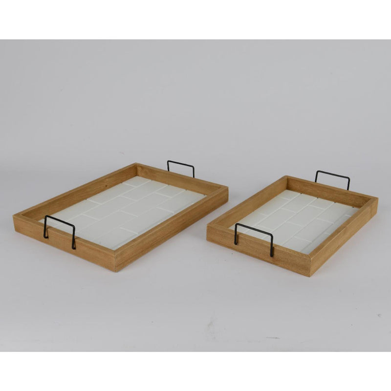 Set de plateaux Decoris 2 pièces en bois de paulownia
