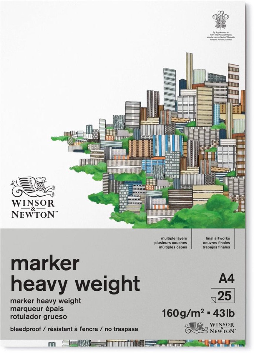 Papier marqueur Winsor Newton, extra épais, résistant aux saignements, A4