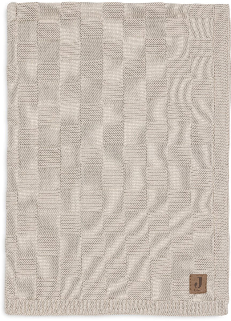 Jollein couverture bébé berceau - 75x100cm - tricot box - sable chaud